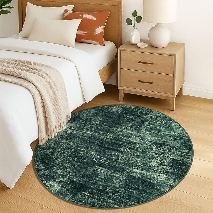 IOHOUZE Round Area Rug 5 Ft Circle Entryway Rugs Round Washable Door Mat Indoor