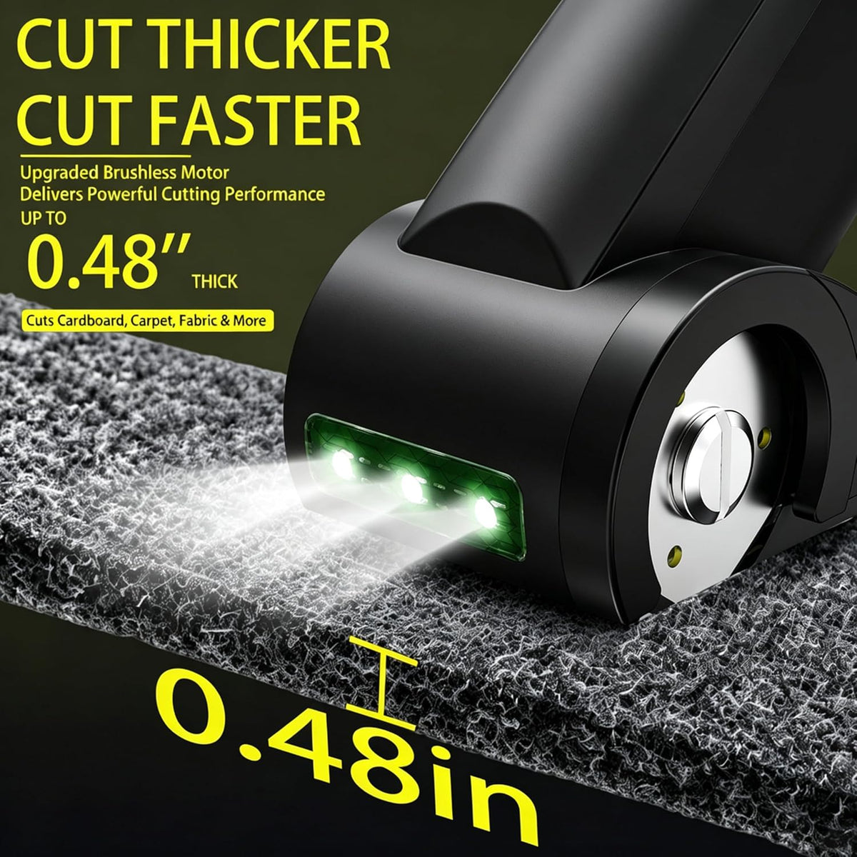 Electric Cardboard Cutter, 7.4V Brushless Motor, 0.48" Cutting Capacity