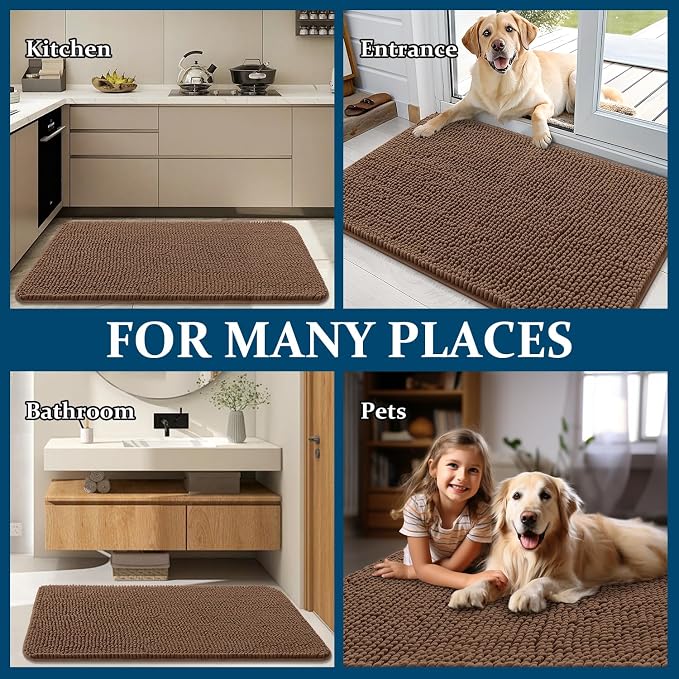 OLANLY Dog Door Mat for Muddy Paws 36x24, Absorbs Moisture and Dirt, Absorbent
