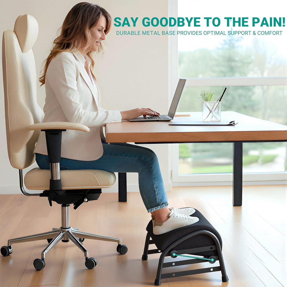 YEASHEIN Adjustable Foot Rest for Under Desk at Work, Ergonomic Foot Stools