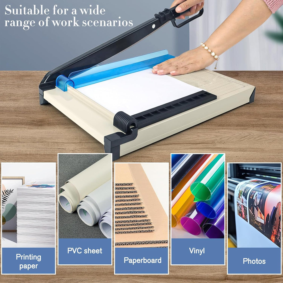 12" Guillotine Paper Cutter,Steel Blade Guillotine Paper Cutter
