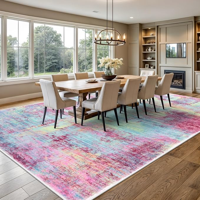 IOHOUZE Abstract Area Rugs 9x12 Ft Washable Large Rugs