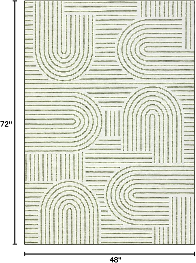 ROYHOME Washable Rug 4x6 Area Rugs