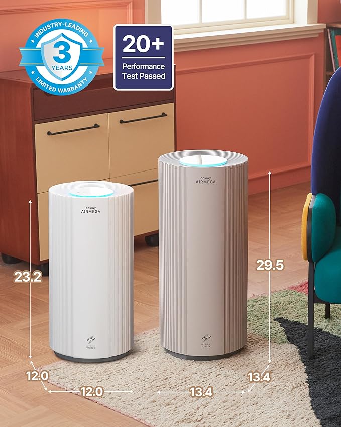 COWAY Air Purifier for Large Room Whole Home Up to 3, 285 ft², HEPA Filter for