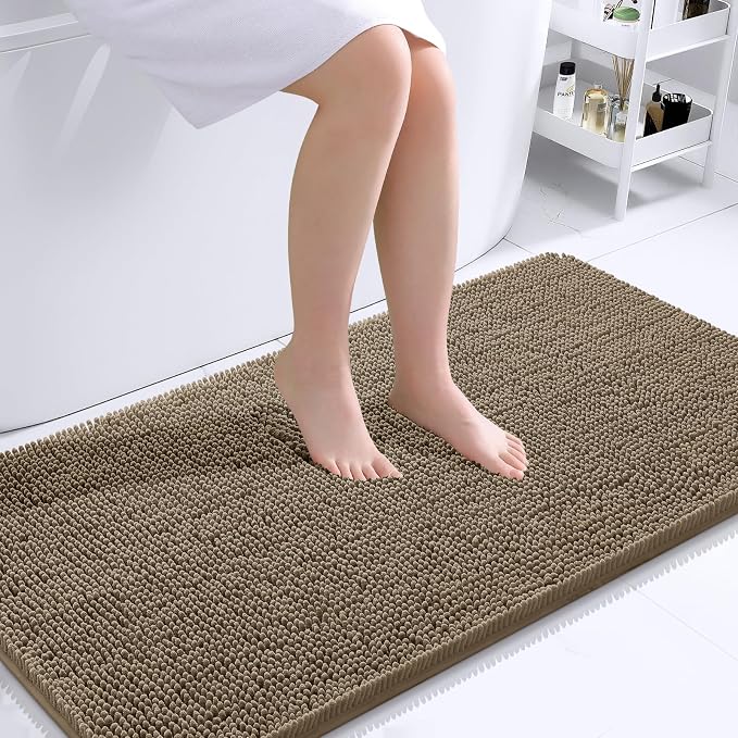 OLANLY Bathroom Runner Rugs 44x24, Extra Soft Absorbent Chenille Bath Rugs