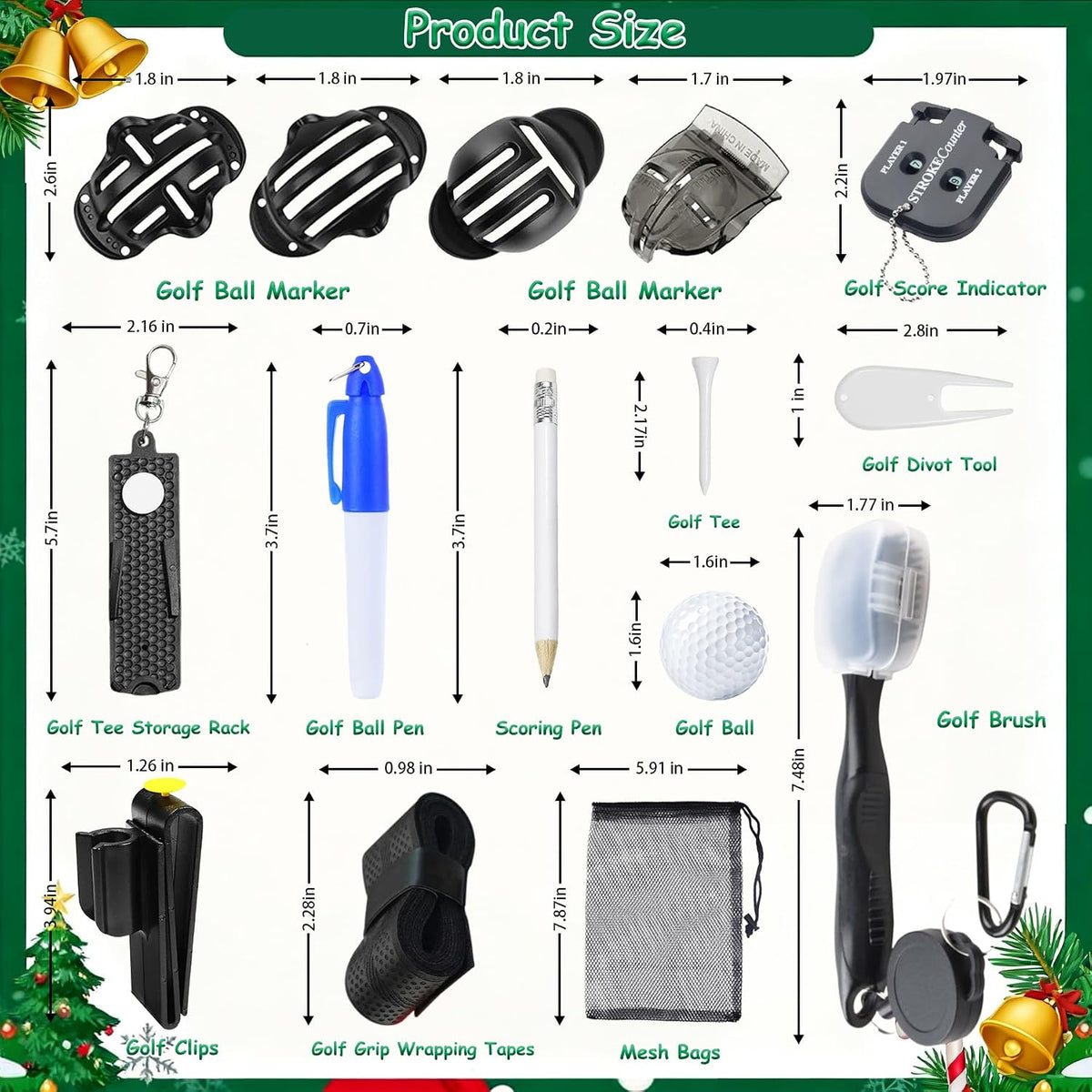 Golf Advent Calendar 2026 for Men Adults,24 Days Christmas Countdown Calendar with Golf Balls,Tees, Ball Markers,for Father Husband Boyfriensd