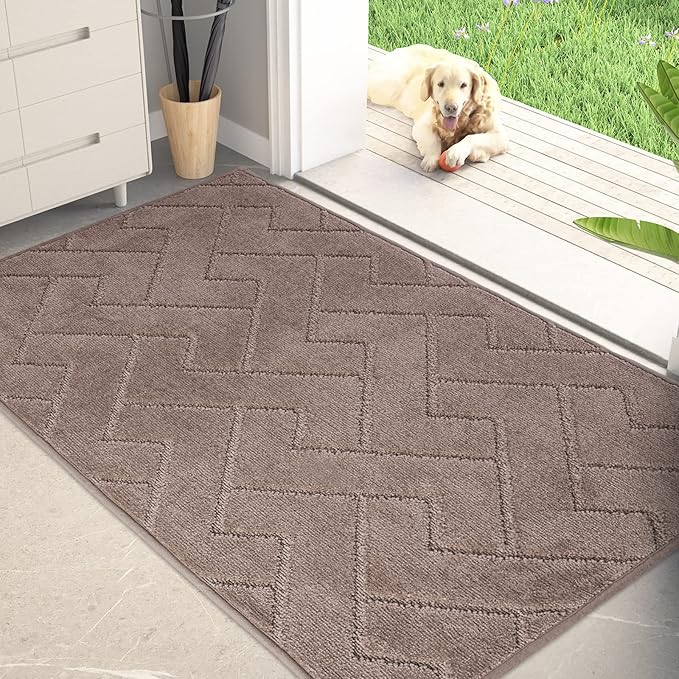 PURRUGS Dirt Trapping Door Mat 34" x 59", Non-Slip Machine Washable Entry Rug