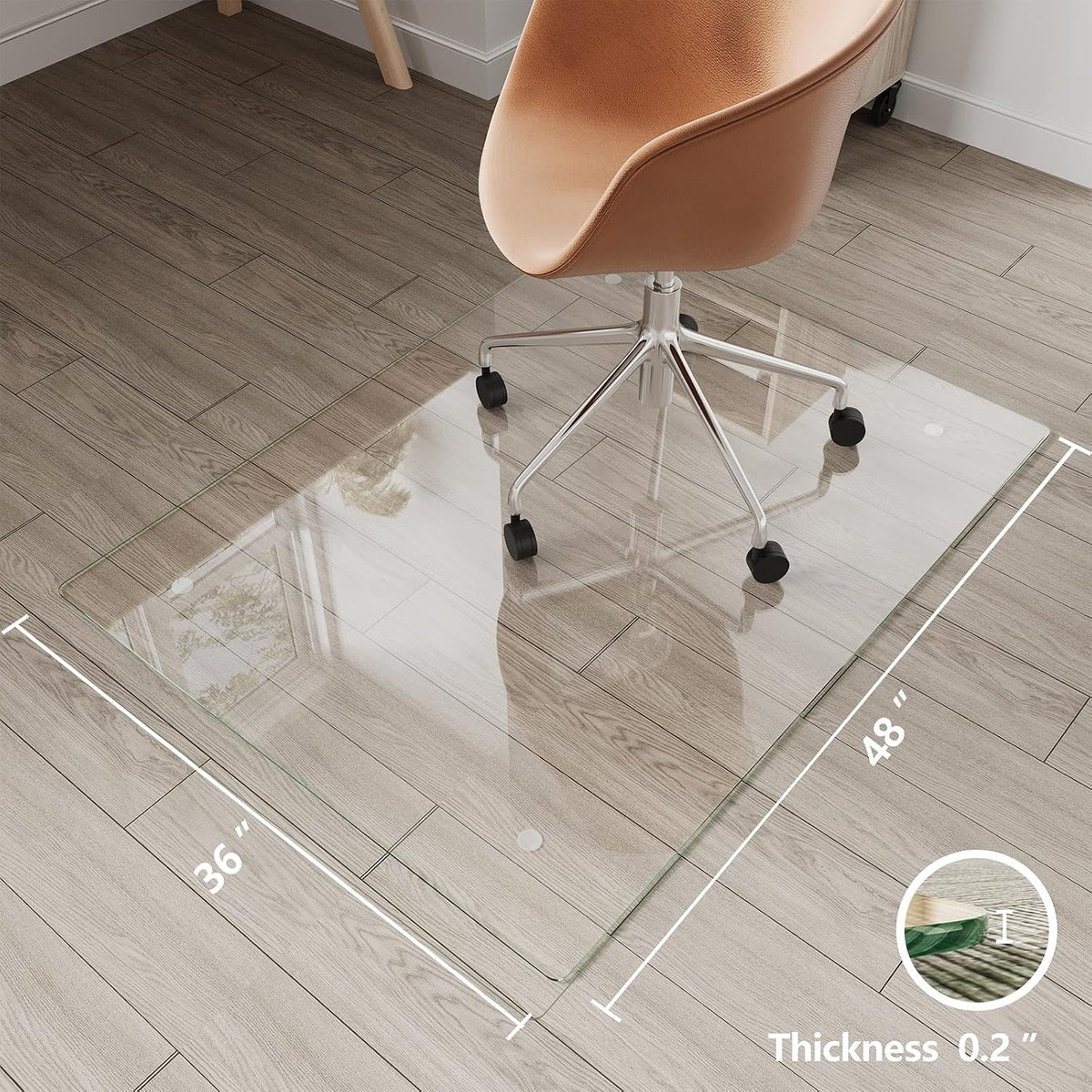 Koonmi Glass Chair Mat for Carpet, 36"x48" Thick Office Chair Mat