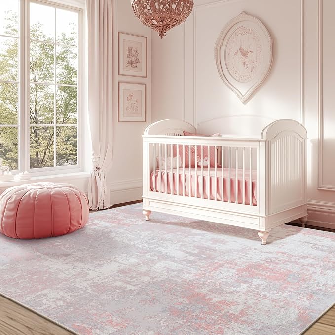 RELEANY Washable Area Rugs 8'x10' Non-Slip Modern Abstract Soft
