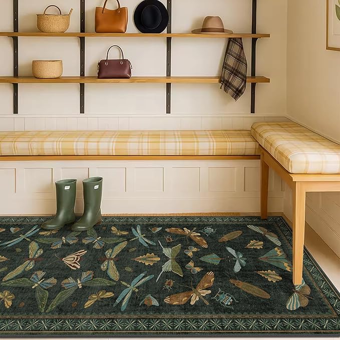 Dark Green 2'6"x12' Long Runner Rugs