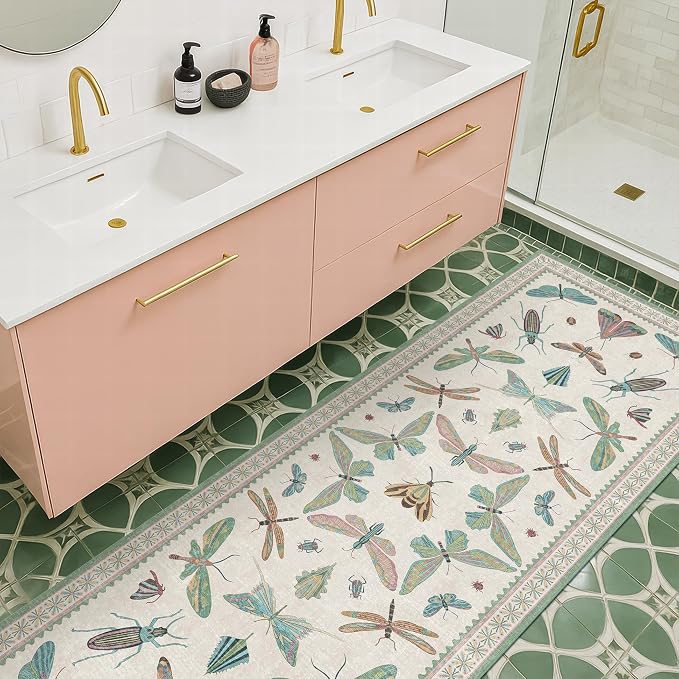 Hazo Haus Mint Green Washable Bathroom Rug