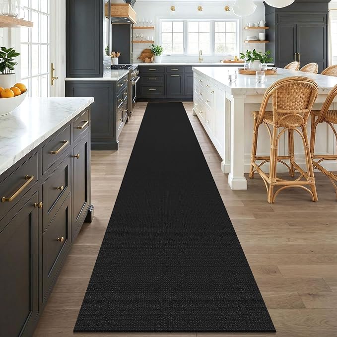 KOZYFLY Black 2.5'x18' Runners Rugs