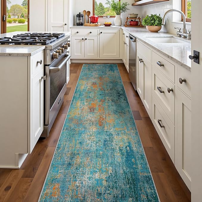 RELEANY Washable Area Rugs 2'x10' Non-Slip Modern Abstract Soft
