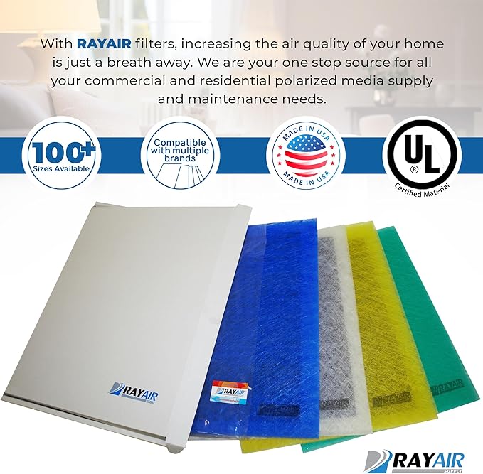 RayAir Supply 20x25 Replacement Filter Pads Compatible