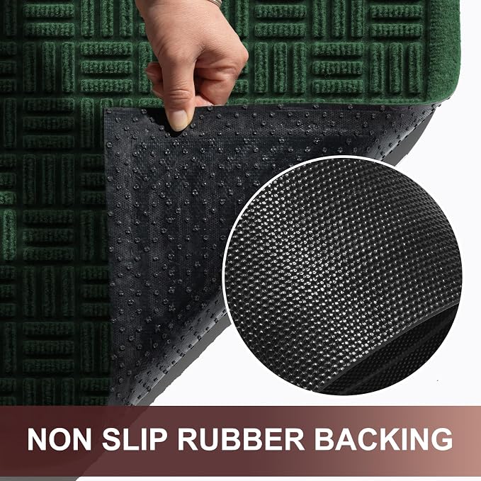 Mibao Front Door Mat Indoor Outdoor Entrance, Dirt Trapping Welcome Mats