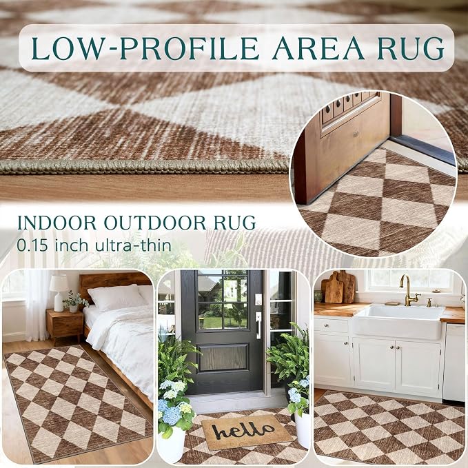 Checkered Entryway Rug