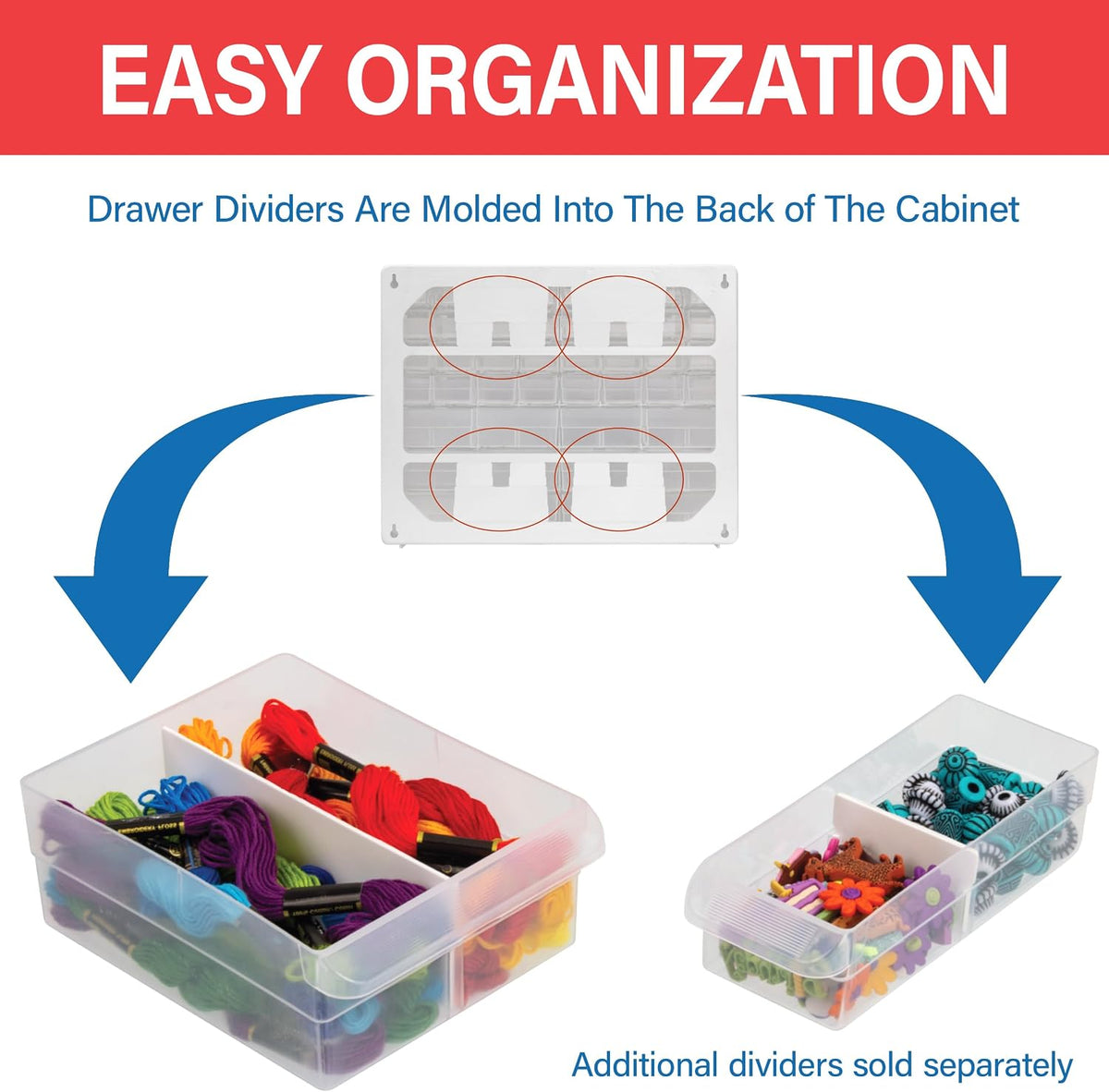 Akro-Mils 24-Drawer Plastic Storage Cabinet, 20" W x 6" D x 16" H, Black