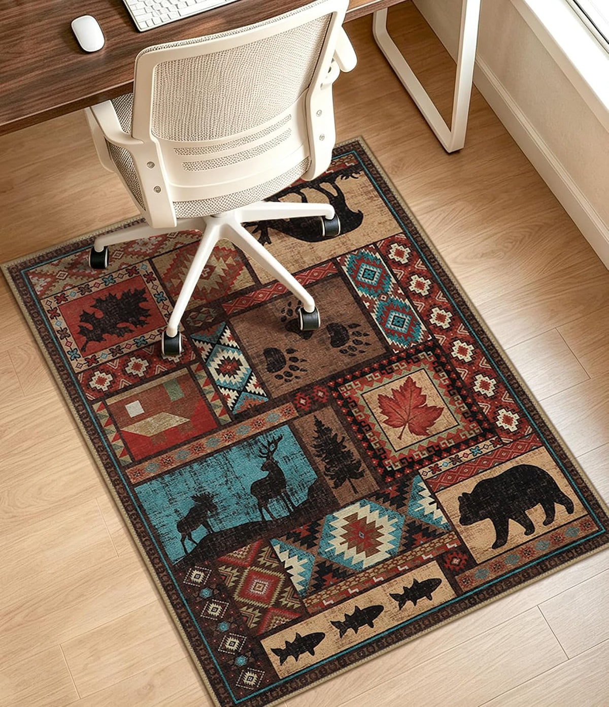 chakme Office Chair Mat for Hardwood Floor Non Slip 36"x48", Brown Cabin