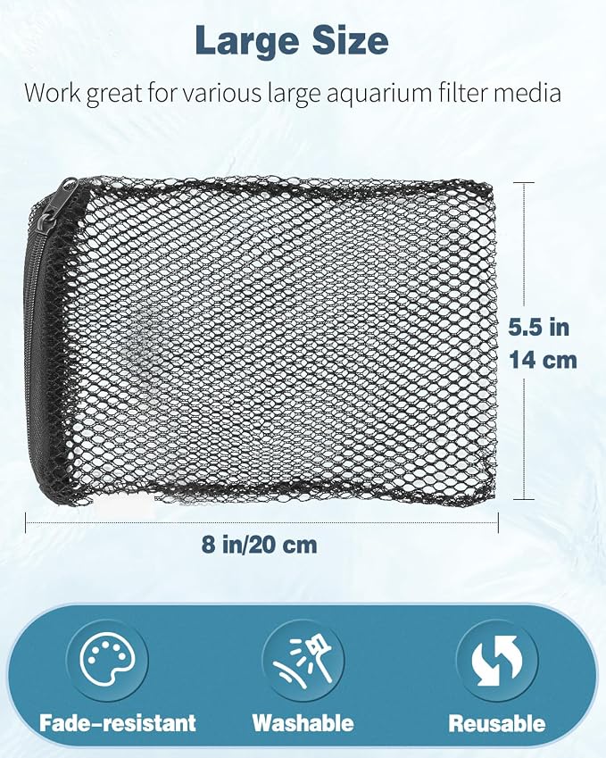 Pawfly 8 Pcs Aquarium Filter Media Bags, Fish Tank Coarse Mesh Bag