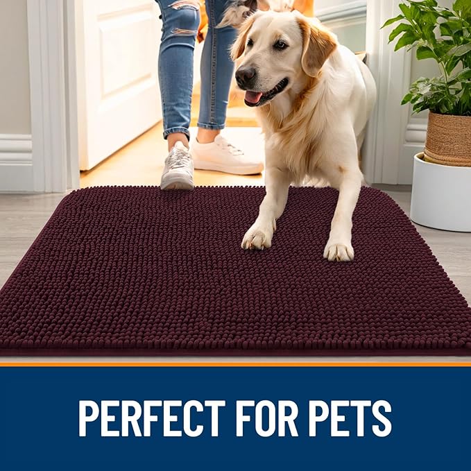 OLANLY Dog Door Mat for Muddy Paws 30x17, Absorbs Moisture and Dirt, Absorbent