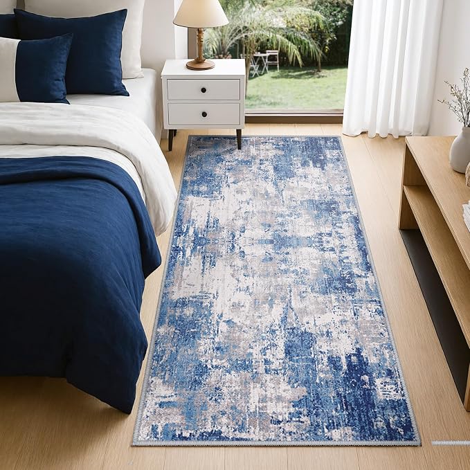 RELEANY Washable Area Rugs 2'x10' Non-Slip Modern Abstract Soft