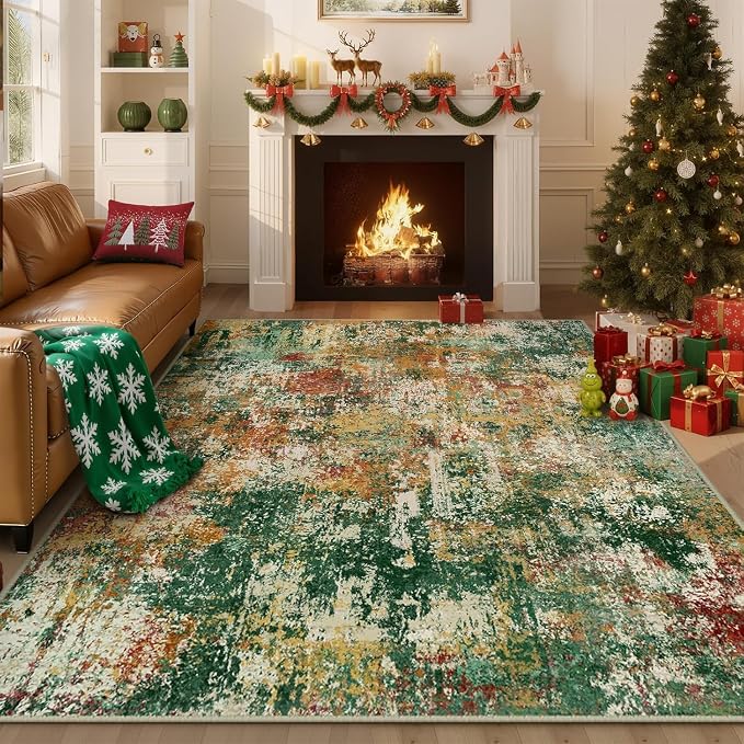 RELEANY Washable Area Rugs 9'x12' Non-Slip Modern Abstract Soft
