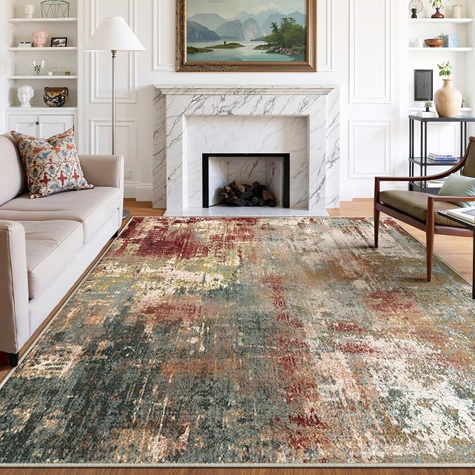 RELEANY Washable Area Rugs 7'x9' Non-Slip Modern Abstract Soft