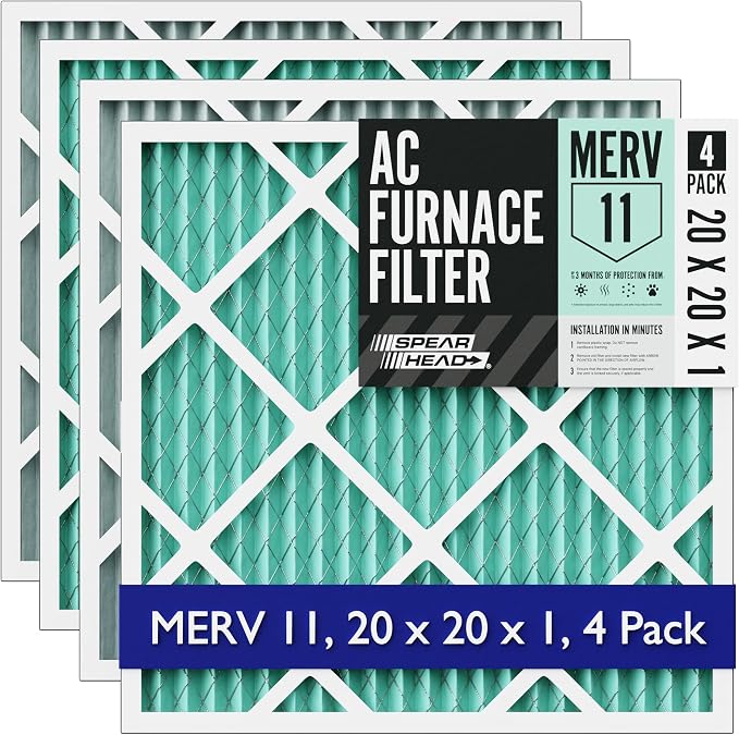 Spearhead MERV 11+ EPA-Registered Odor Defense HVAC AC Furnace Filter w/Rigid