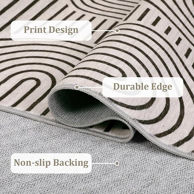 ROYHOME Modern Rug 2x6 Runners for Hallways, Abstract Kitchen Runner Rugs Non