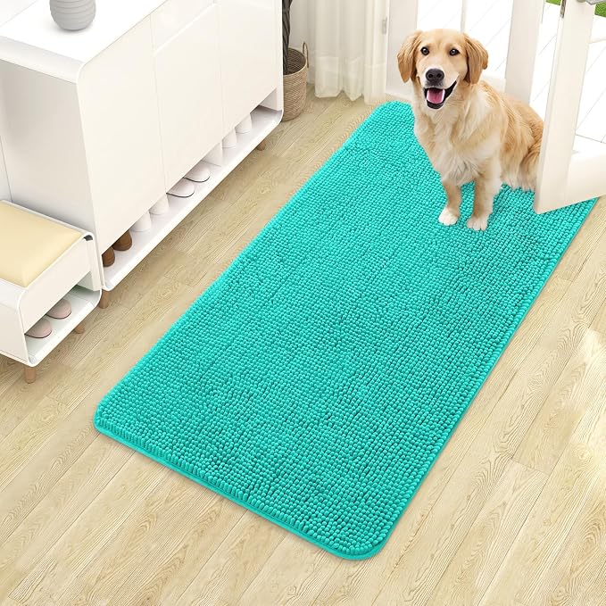 OLANLY Dog Door Mat for Muddy Paws 40x24, Absorbs Moisture and Dirt, Absorbent