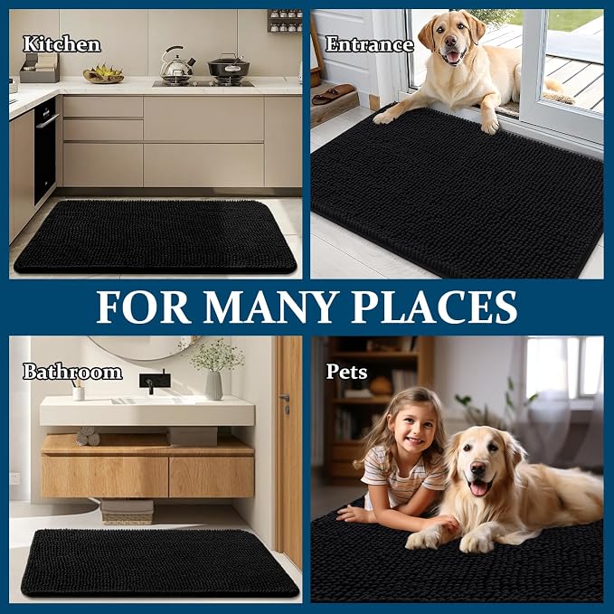 OLANLY Dog Door Mat for Muddy Paws 54x24, Absorbs Moisture and Dirt, Absorbent