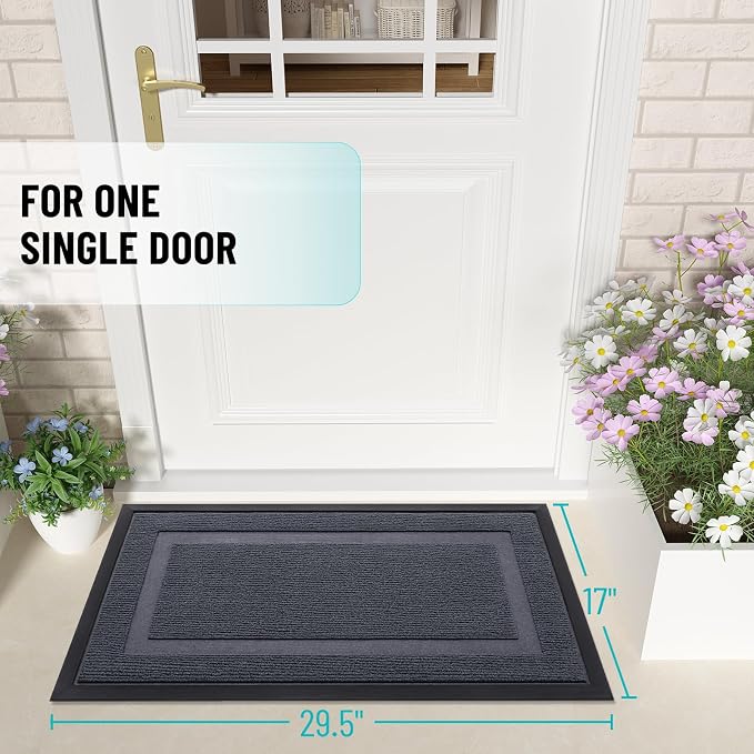 OLANLY Front Door Mat Indoor Outdoor Entrance, Waterproof All-Season,
