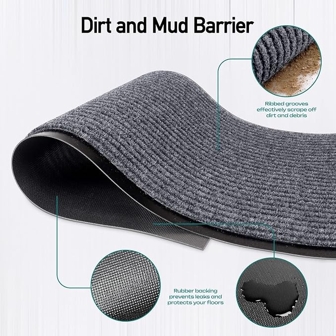 MaxMat® 4-Pack Extra Large 3x5 Ft Heavy Duty Door Mats – Tough Rubber Backing