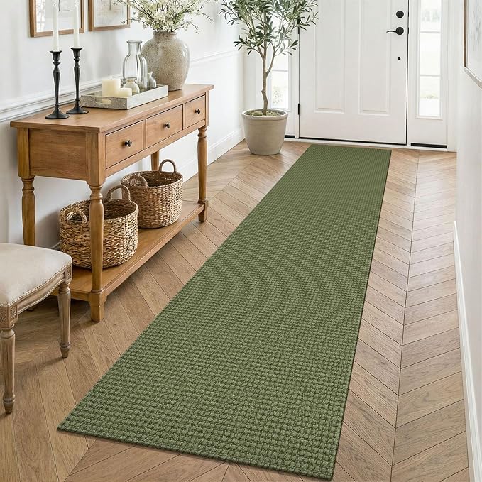 KOZYFLY Cotton Runners for Hallway 2x8, Washable Runner Rug, Woven Non Slip