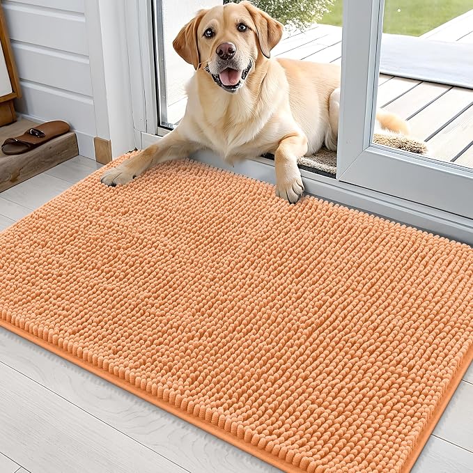OLANLY Dog Door Mat for Muddy Paws 36x24, Absorbs Moisture and Dirt, Absorbent