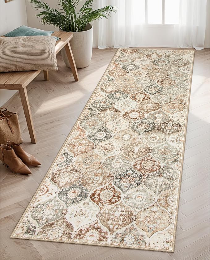 Lahome Moroccan Trellis Hallway Runner Rug, 2x6 Kitchen Runner Rugs Non Skid