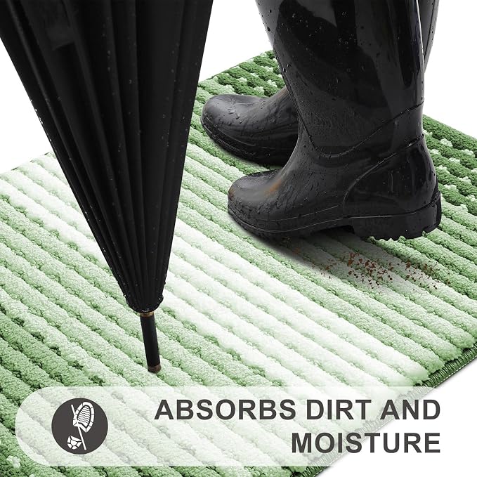 Kitinjoy Indoor Outdoor Door Mat, 48x32 Non-Slip Absorbent Dirt Trapper