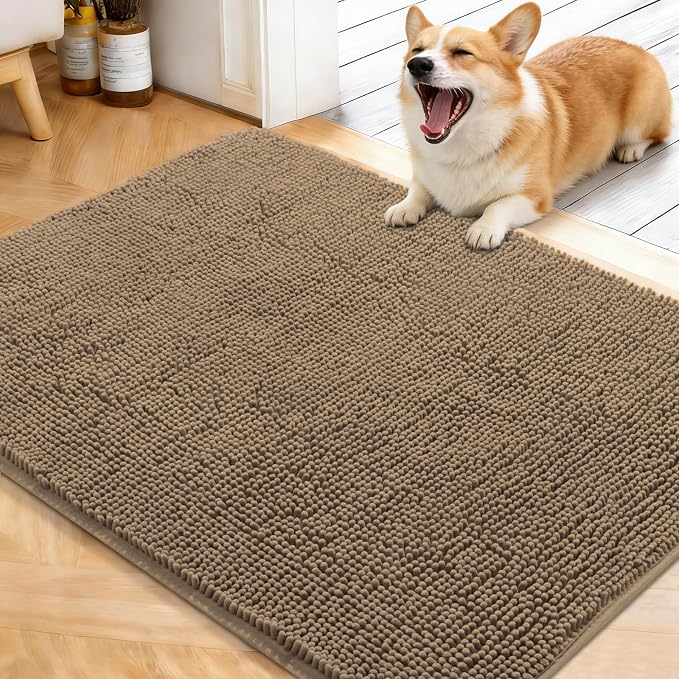 OLANLY Dog Door Mat for Muddy Paws 40x32, Absorbs Moisture and Dirt, Absorbent
