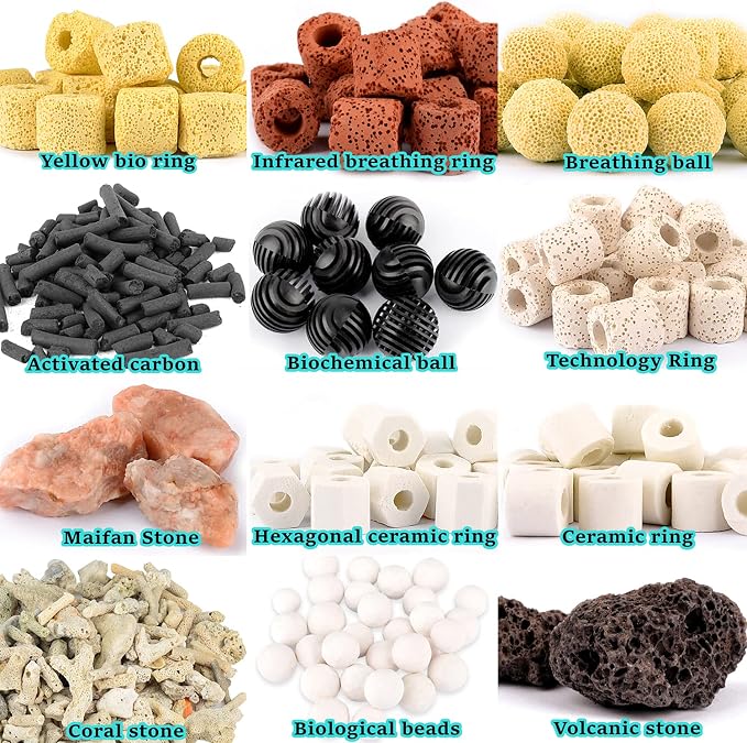 Aquarium Filter Media: 12-in-1 Bio Balls & Ceramic Rings Kit