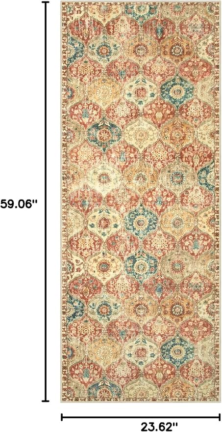 Lahome Moroccan Trellis Hallway Rug, 2x5 Washable Runner Rug Non Slip Kitchen
