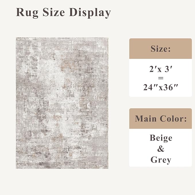 2x3 Washable Non-Slip Area Rug