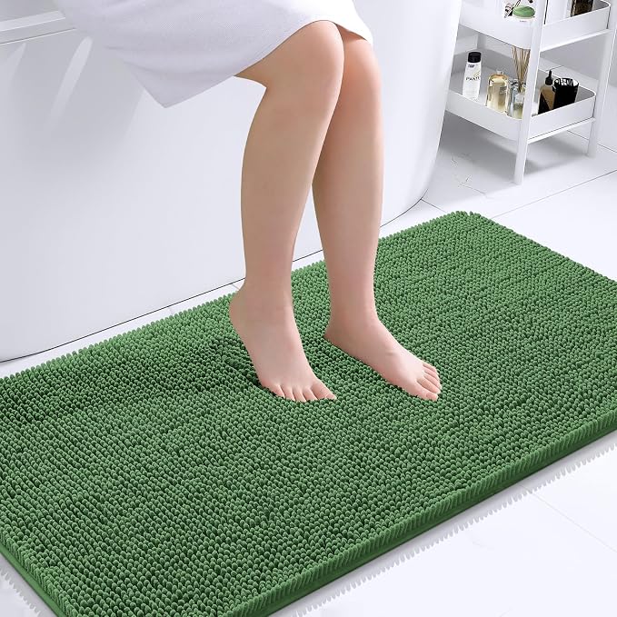 OLANLY Large Bathroom Rugs 40x24, Extra Soft Absorbent Chenille Bath Rugs