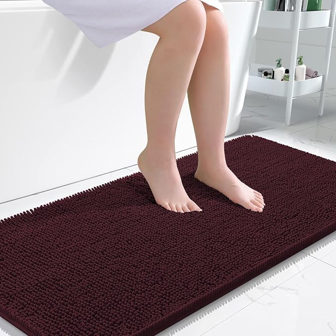 OLANLY Large Bathroom Rugs 45x27, Extra Soft Absorbent Chenille Bath Rugs
