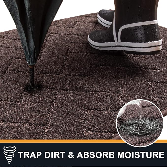 PURRUGS Dirt Trapping Door Mat 24" x 84", Non-Slip Machine Washable Entry Rug