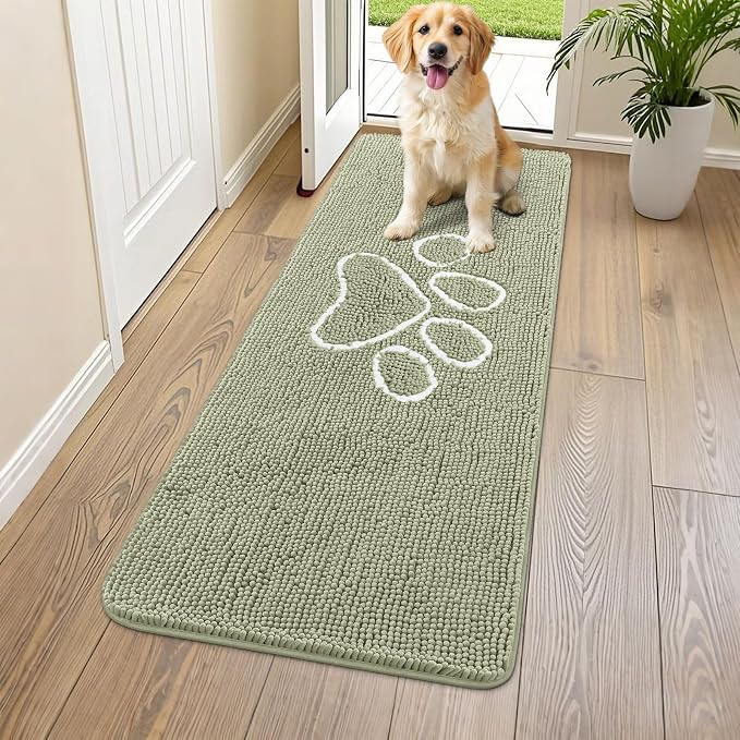 Smiry Dog Door Mat for Muddy Paws, Absorbent Dirt Trapper Non Slip Quick Dry