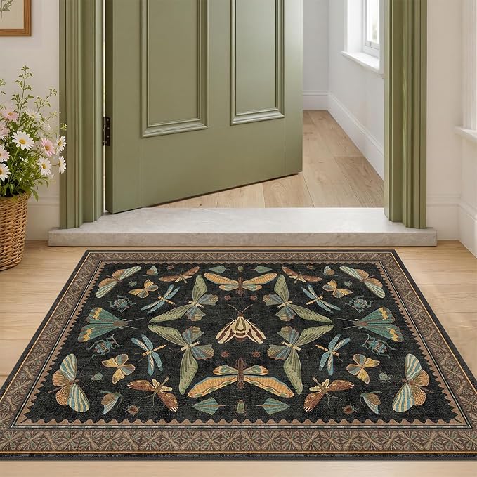 Small Black Entryway Rug