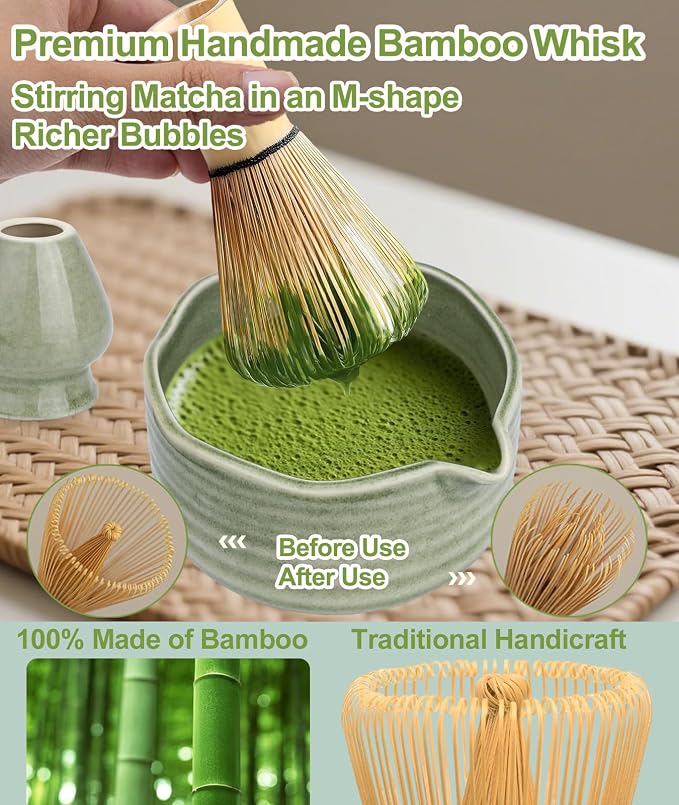 JBER Matcha Whisk Set, Whisk 100 Prongs, Sifter