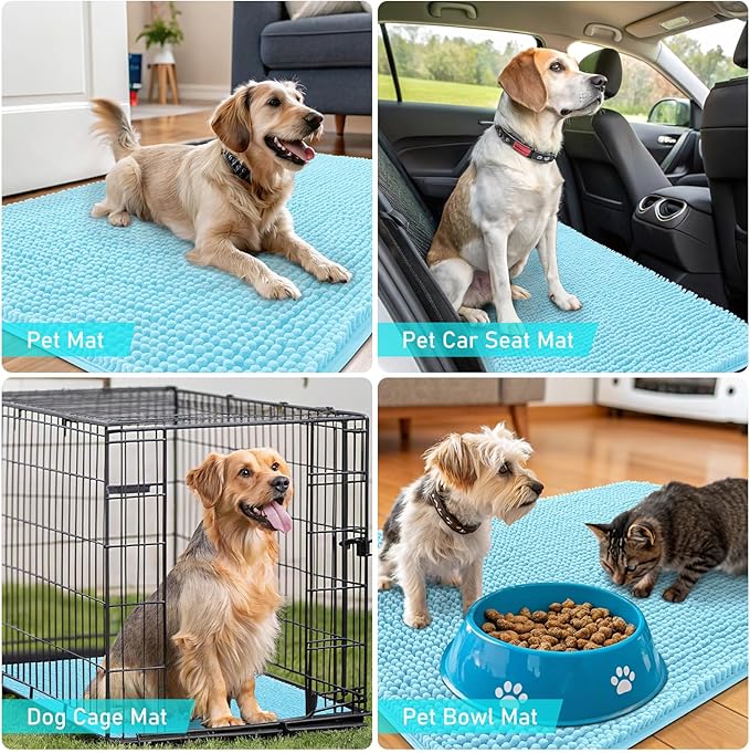 OLANLY Dog Door Mat for Muddy Paws 54x32, Absorbs Moisture and Dirt, Absorbent