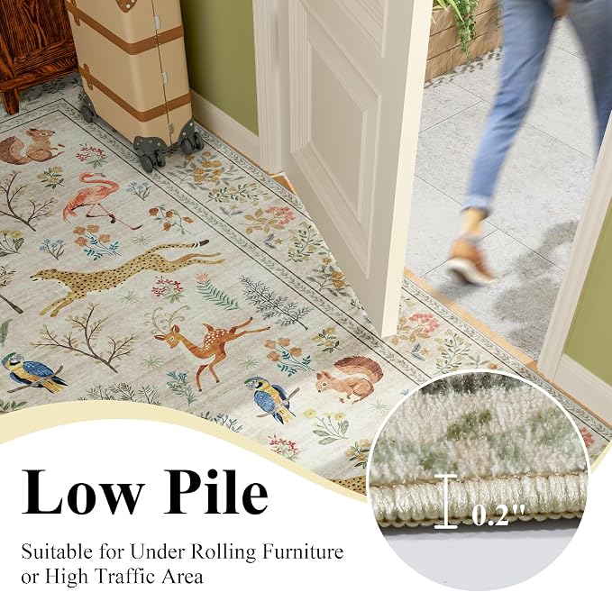 DUKINO 2.6x8 Rug for Hallway, Washable Kitchen Runner Rug