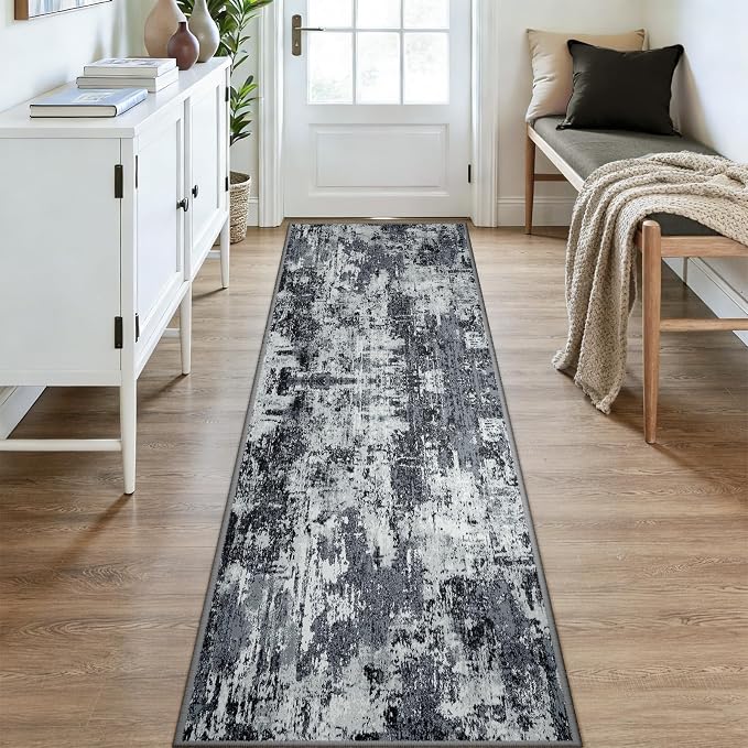 RELEANY Washable Area Rugs 3x9 Non-Slip Modern Abstract Soft